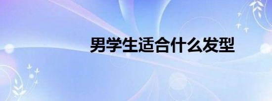 男学生适合什么发型