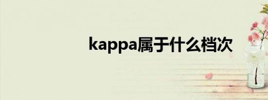 kappa属于什么档次