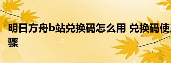 明日方舟b站兑换码怎么用 兑换码使用方法步骤