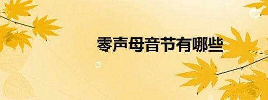 零声母音节有哪些