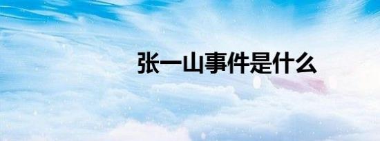 张一山事件是什么