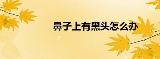 鼻子上有黑头怎么办