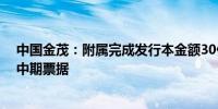 中国金茂：附属完成发行本金额30亿元的2024年度第一期中期票据