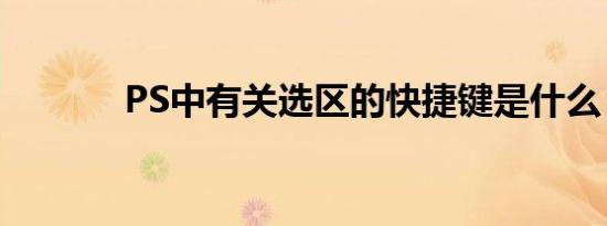 PS中有关选区的快捷键是什么