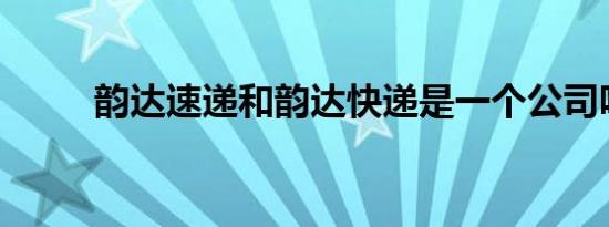 韵达速递和韵达快递是一个公司吗