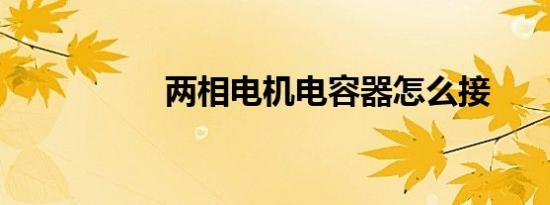 两相电机电容器怎么接