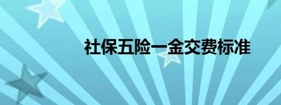 社保五险一金交费标准