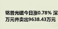 铭普光磁今日涨0.78% 深股通买入3274.94万元并卖出9638.43万元