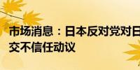 市场消息：日本反对党对日本首相岸田文雄提交不信任动议