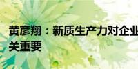 黄彦翔：新质生产力对企业保持全球竞争力至关重要