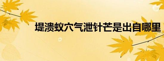 堤溃蚁穴气泄针芒是出自哪里