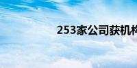 253家公司获机构调研