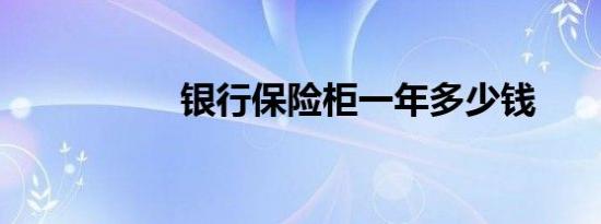 银行保险柜一年多少钱