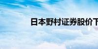 日本野村证券股价下跌2.6%