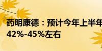 药明康德：预计今年上半年收入将占到全年的42%-45%左右