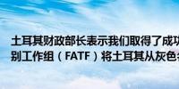 土耳其财政部长表示我们取得了成功暗指反洗钱金融行动特别工作组（FATF）将土耳其从灰色名单中删除