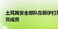 土耳其安全部队在叙伊打死13名库尔德工人党成员