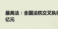 最高法：全国法院交叉执行到位金额398.91亿元