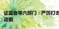 证监会等六部门：严厉打击系统性造假和配合造假