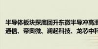半导体板块探底回升东微半导冲高涨超10%海光信息、康希通信、帝奥微、澜起科技、龙芯中科等跟涨