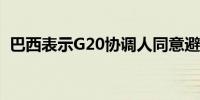 巴西表示G20协调人同意避免地缘政治问题