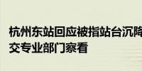杭州东站回应被指站台沉降：问题确实存在已交专业部门察看