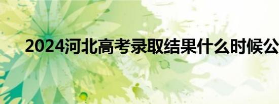 2024河北高考录取结果什么时候公布？