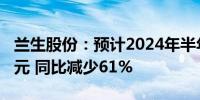 兰生股份：预计2024年半年度净利润7500万元 同比减少61%