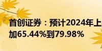 首创证券：预计2024年上半年净利润同比增加65.44%到79.98%