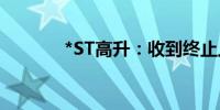 *ST高升：收到终止上市决定