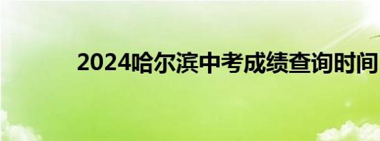 2024哈尔滨中考成绩查询时间