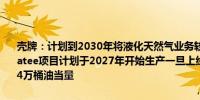 壳牌：计划到2030年将液化天然气业务较2022年增长20-30%；Manatee项目计划于2027年开始生产一旦上线预计最高产量将达到每天10.4万桶油当量
