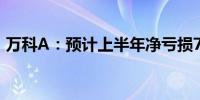 万科A：预计上半年净亏损700亿至900亿元