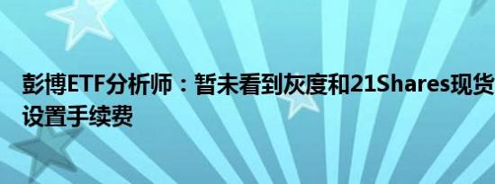 彭博ETF分析师：暂未看到灰度和21Shares现货以太坊ETF设置手续费