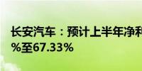 长安汽车：预计上半年净利润同比下降58.19%至67.33%