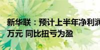 新华联：预计上半年净利润3900万元至5800万元 同比扭亏为盈