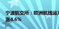 宁波航交所：欧洲航线运力偏紧 运价指数上涨4.6%