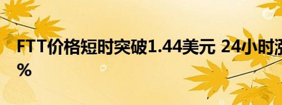 FTT价格短时突破1.44美元 24小时涨幅17.3%