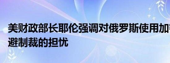 美财政部长耶伦强调对俄罗斯使用加密货币逃避制裁的担忧