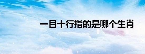 一目十行指的是哪个生肖