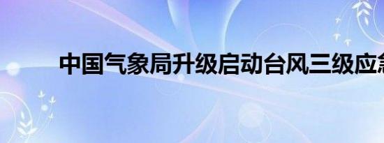 中国气象局升级启动台风三级应急
