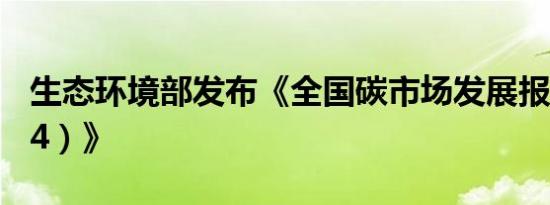 生态环境部发布《全国碳市场发展报告（2024）》