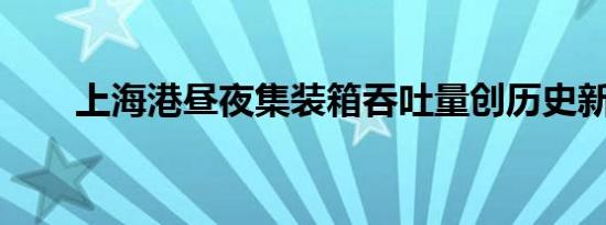 上海港昼夜集装箱吞吐量创历史新高