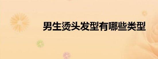 男生烫头发型有哪些类型