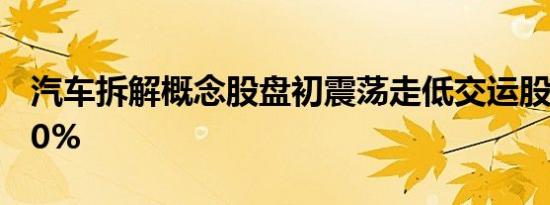 汽车拆解概念股盘初震荡走低交运股份跌近10%