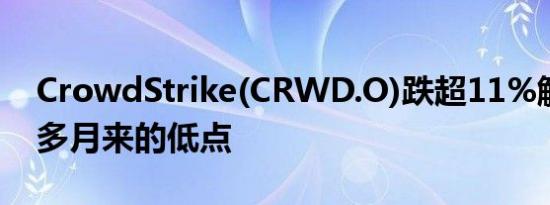 CrowdStrike(CRWD.O)跌超11%触及六个多月来的低点