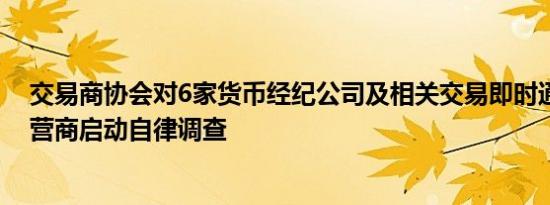 交易商协会对6家货币经纪公司及相关交易即时通讯工具运营商启动自律调查