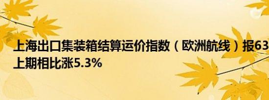 上海出口集装箱结算运价指数（欧洲航线）报6318.10点与上期相比涨5.3%