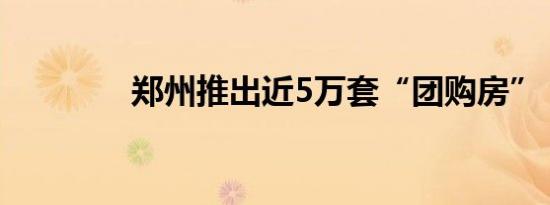 郑州推出近5万套“团购房”