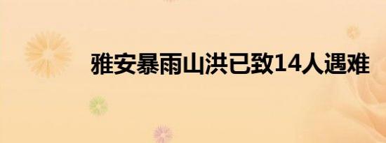 雅安暴雨山洪已致14人遇难